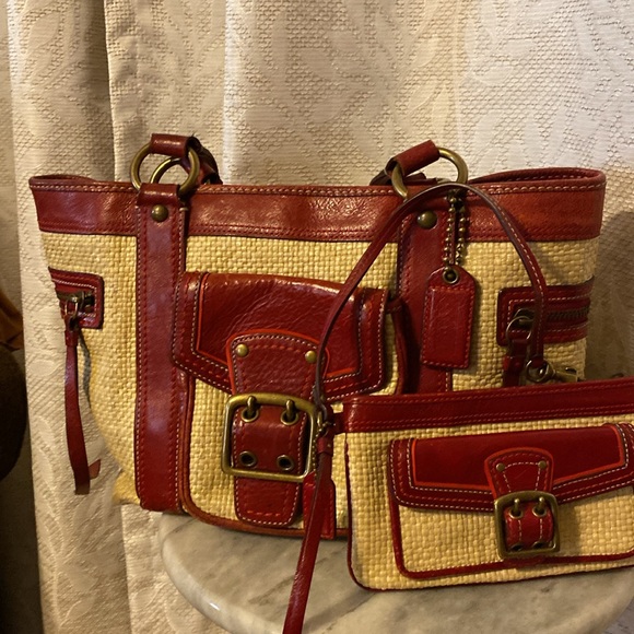 Coach Legacy Straw Bag and Wristlet - Picture 10 of 10